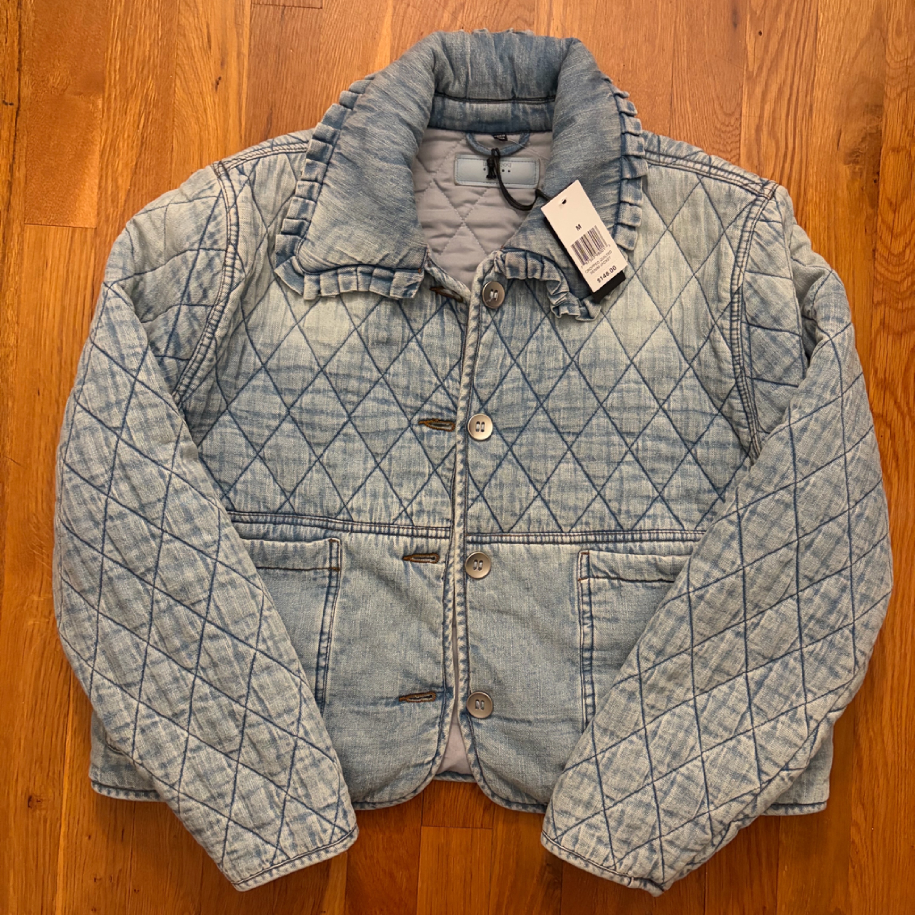 Blank Nyc Light Blue Quilted Jacket